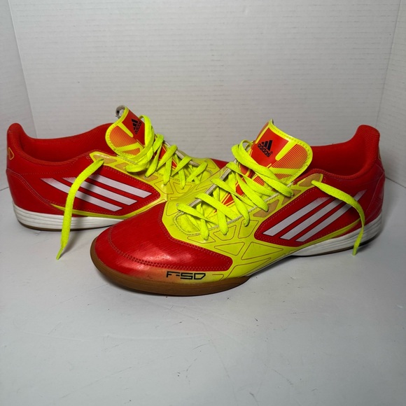 Adidas F5 IN  Indoor Soccer Cleats Men's 12 Yellow Orange Sneakers V23941 - Picture 1 of 8